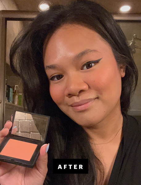 Calaor after applying Nars Blush